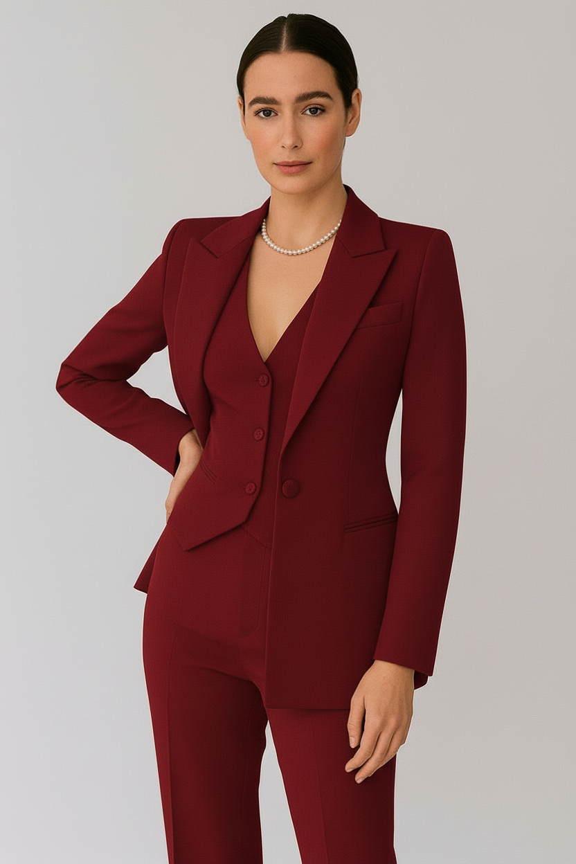 Tailleur trois pièces femme à coupe ajustée