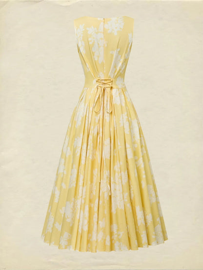 Clarine | Robe Midi Fleurie Épaules Dénudées