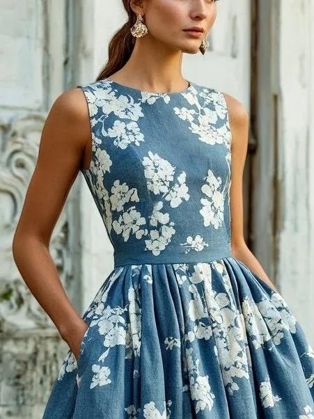 Clarine | Robe Midi Fleurie Épaules Dénudées