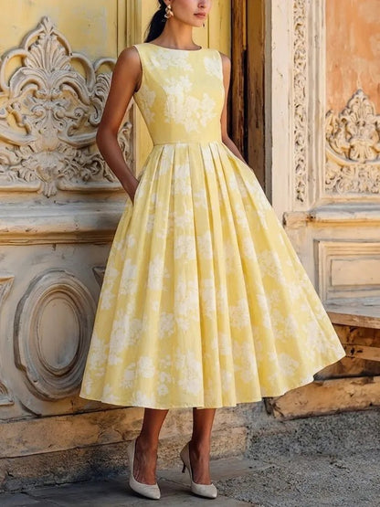 Clarine | Robe Midi Fleurie Épaules Dénudées