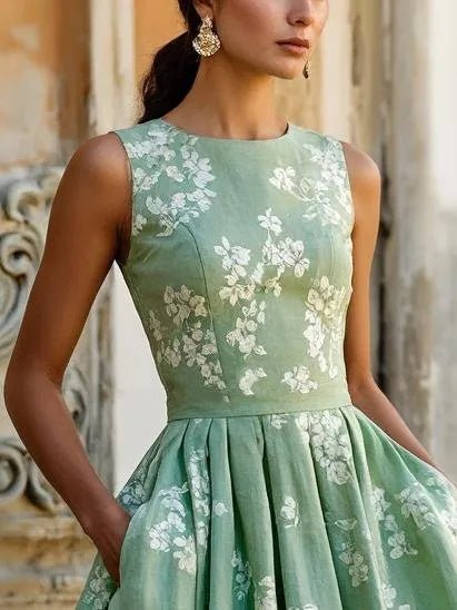 Clarine | Robe Midi Fleurie Épaules Dénudées