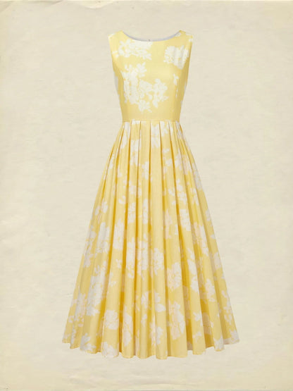 Clarine | Robe Midi Fleurie Épaules Dénudées