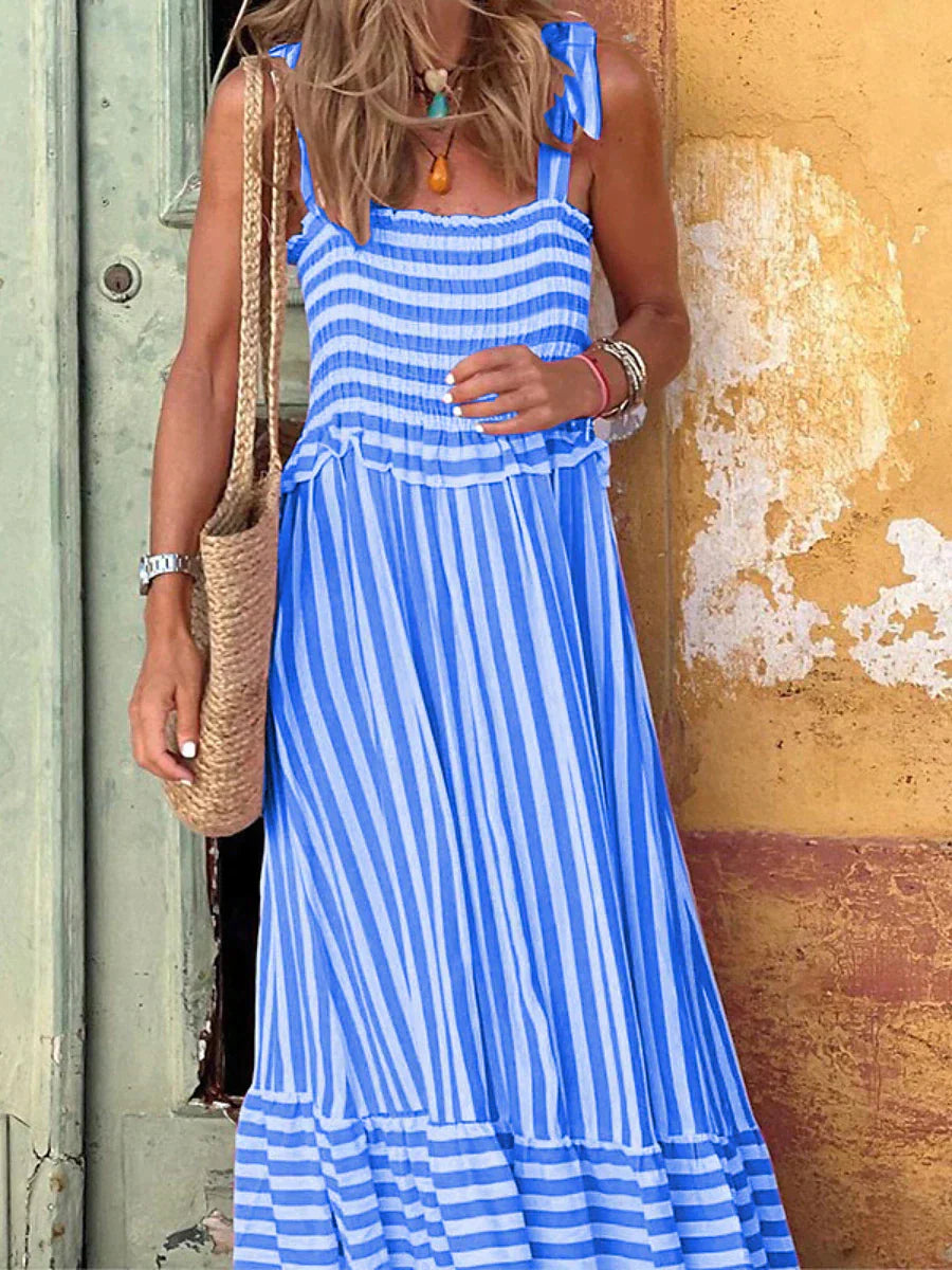Éloane | Robe Rayée d’Été à Volants