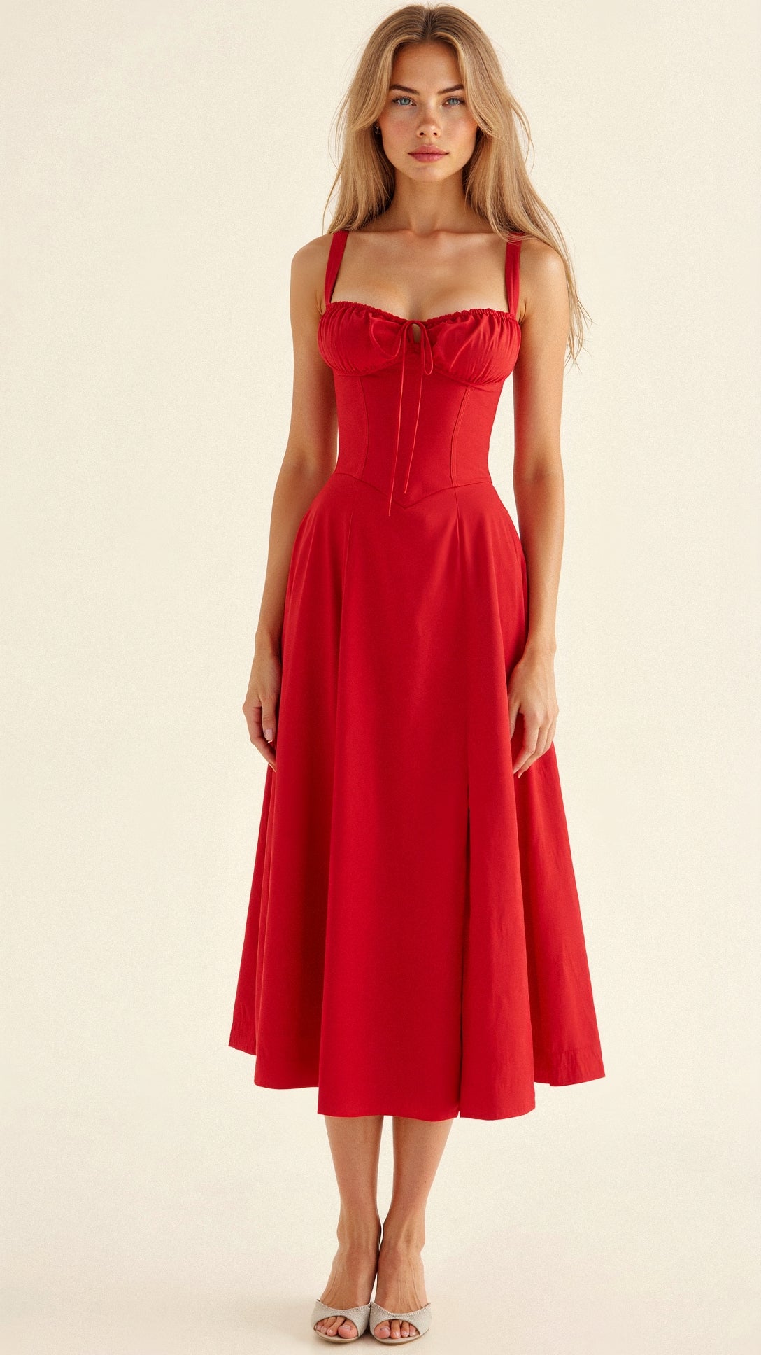 Célestine | Robe Longue Bustier Fendue pour Mariage Invitée