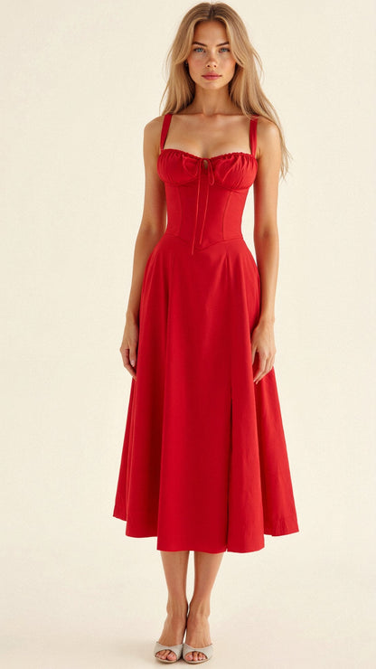 Célestine | Robe Longue Bustier Fendue pour Mariage Invitée
