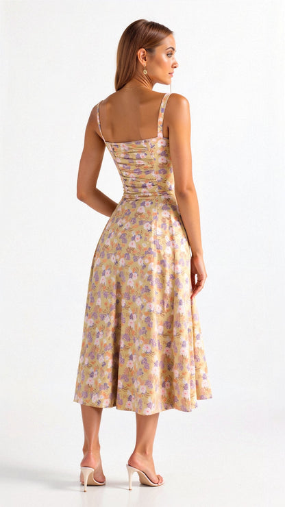 Célestine | Robe Longue Bustier Fendue pour Mariage Invitée
