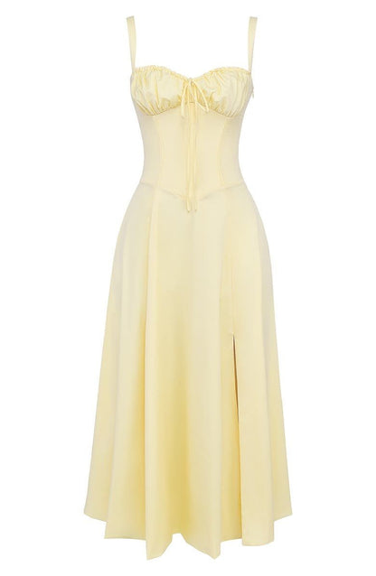 Célestine | Robe Longue Bustier Fendue pour Mariage Invitée