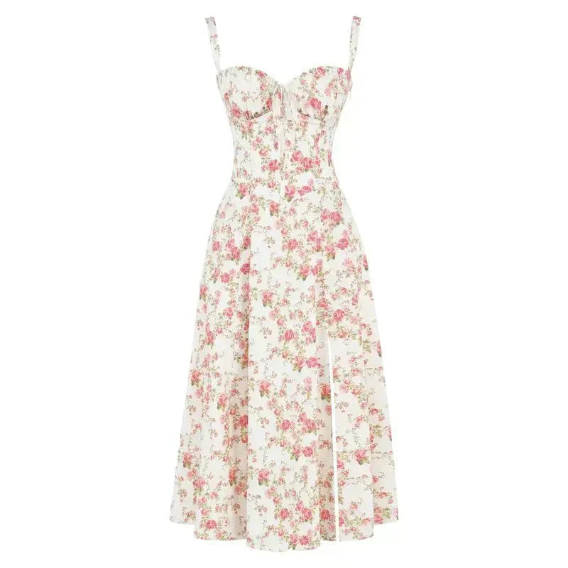 Célestine | Robe Longue Bustier Fendue pour Mariage Invitée