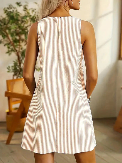 Séraphina | Robe Courte Rayée Chic pour Été