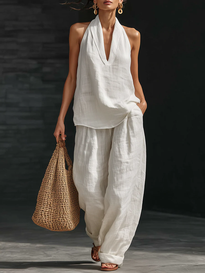 Françoise | Ensemble Halter Pantalon Large