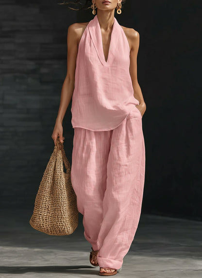 Françoise | Ensemble Halter Pantalon Large