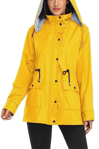Veste imperméable doublée femme, détail de l'ourlet