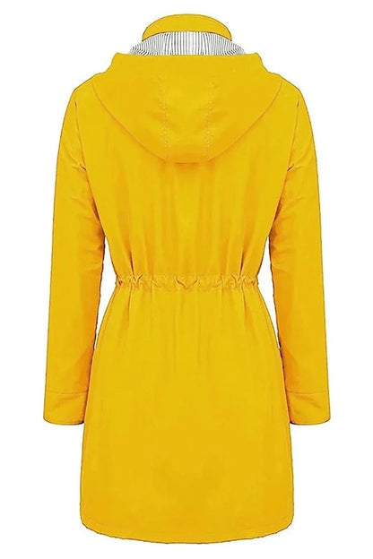 Veste imperméable à capuche posée à plat