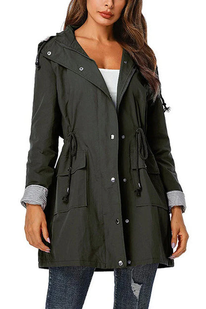 Détail des poches latérales de la veste imperméable