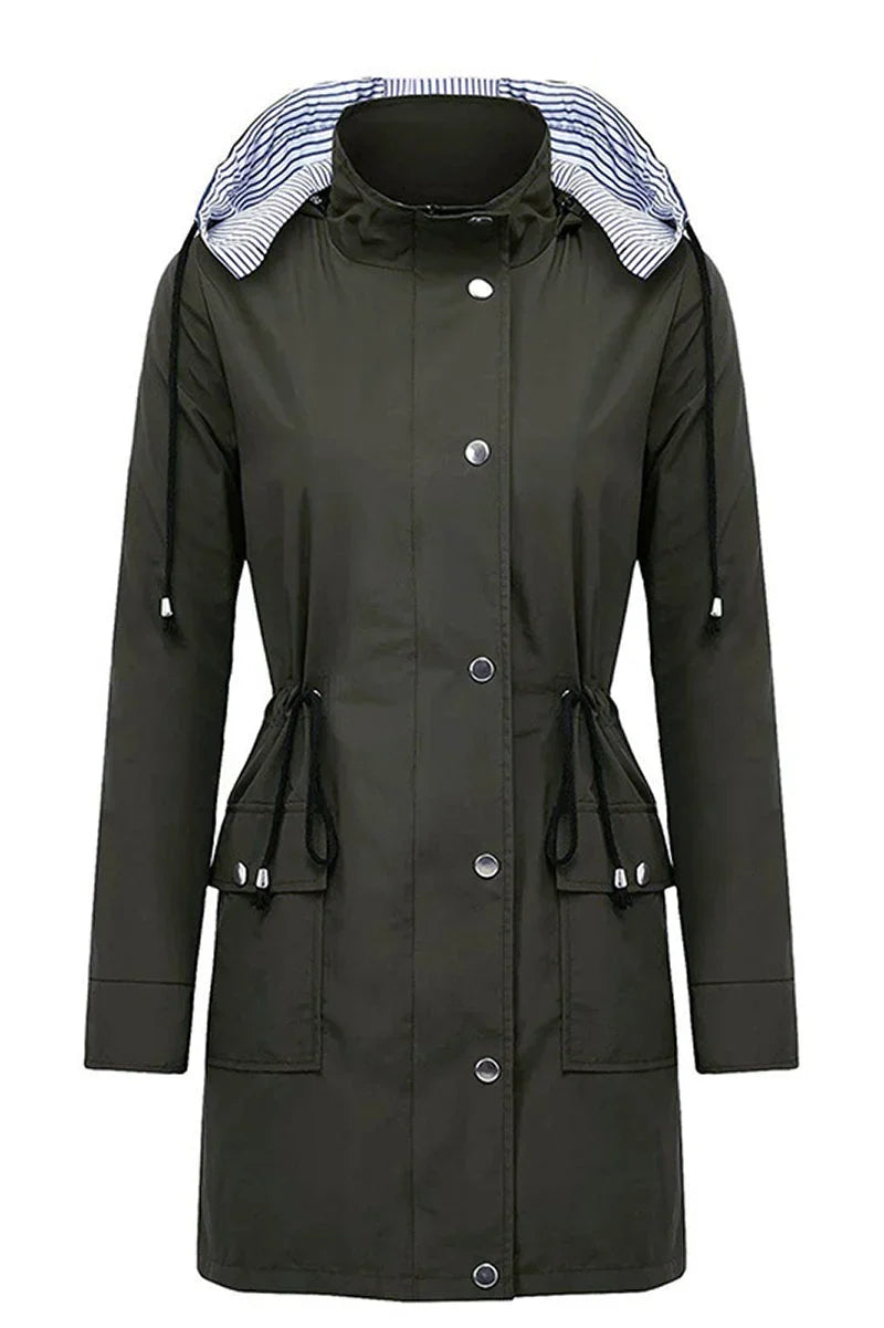 Veste imperméable femme fermée jusqu'au col