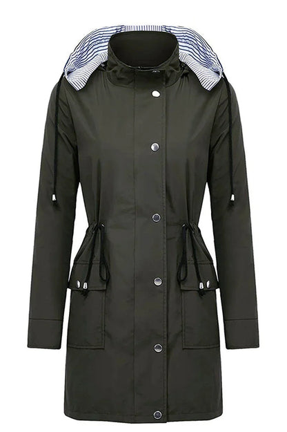 Veste imperméable femme fermée jusqu'au col