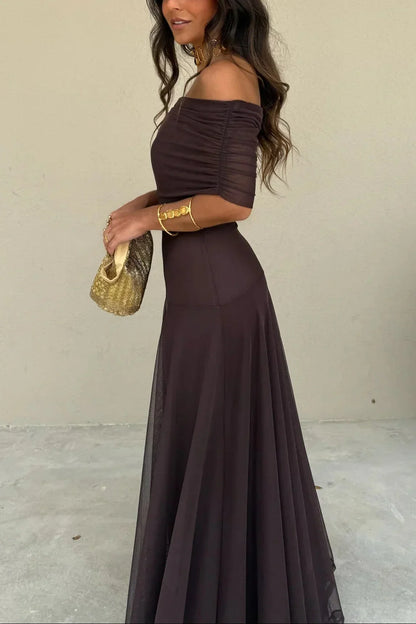 Lucienne | Robe Longue Plissée Une Épaule d'Été