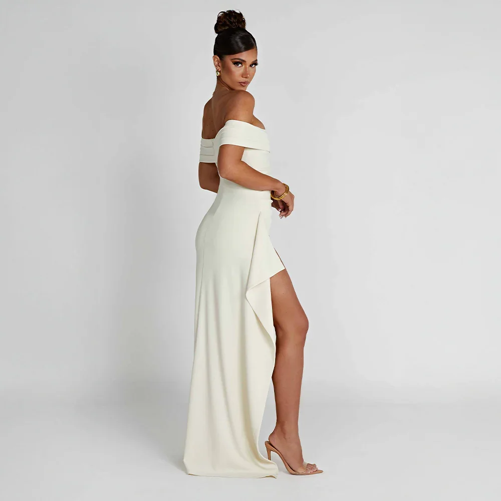 Anouck | Robe Longue Épaules Dénudées à Fente