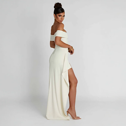 Anouck | Robe Longue Épaules Dénudées à Fente