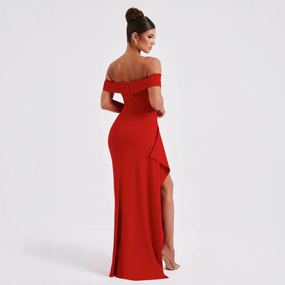 Anouck | Robe Longue Épaules Dénudées à Fente