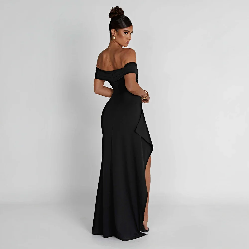 Anouck | Robe Longue Épaules Dénudées à Fente