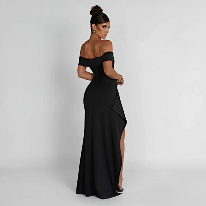 Anouck | Robe Longue Épaules Dénudées à Fente