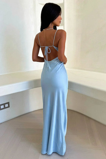 Lison | Robe Longue Satinée à Bretelles
