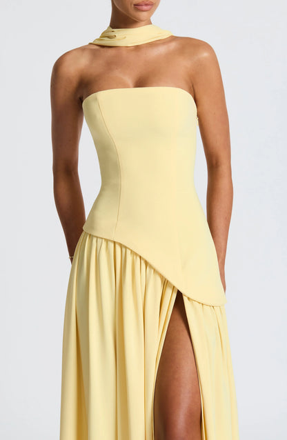 Sidoine | Robe Longue Bustier Corset à Fente Haute