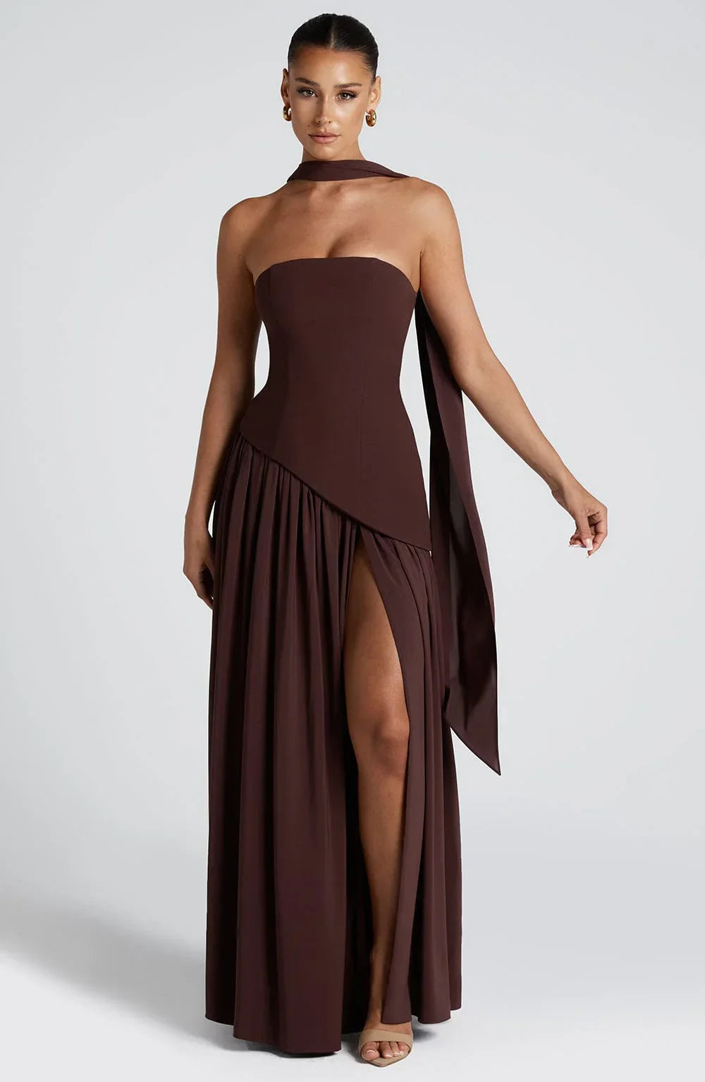 Sidoine | Robe Longue Bustier Corset à Fente Haute