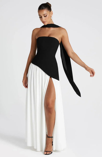 Sidoine | Robe Longue Bustier Corset à Fente Haute