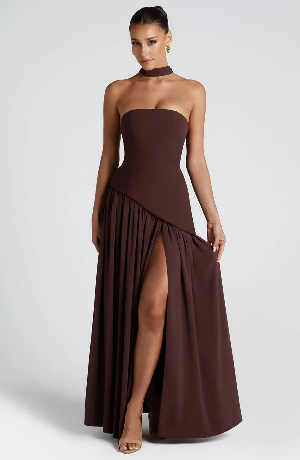 Sidoine | Robe Longue Bustier Corset à Fente Haute