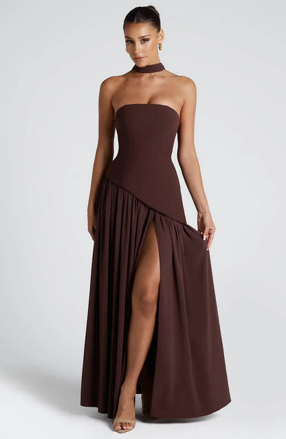 Sidoine | Robe Longue Bustier Corset à Fente Haute