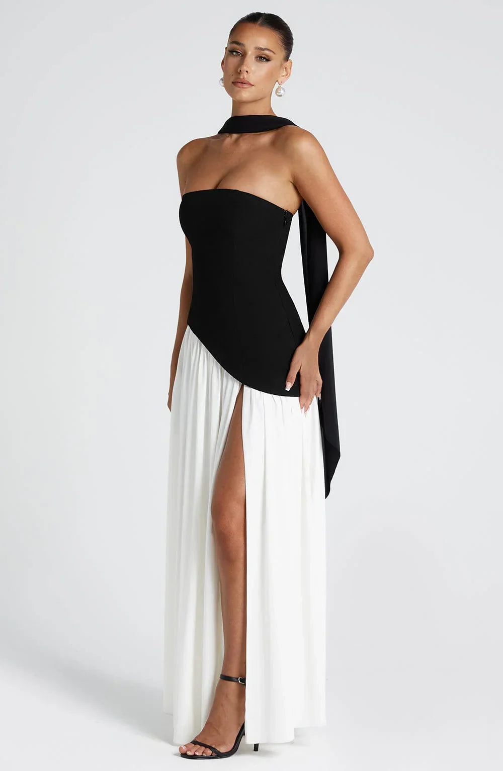Sidoine | Robe Longue Bustier Corset à Fente Haute