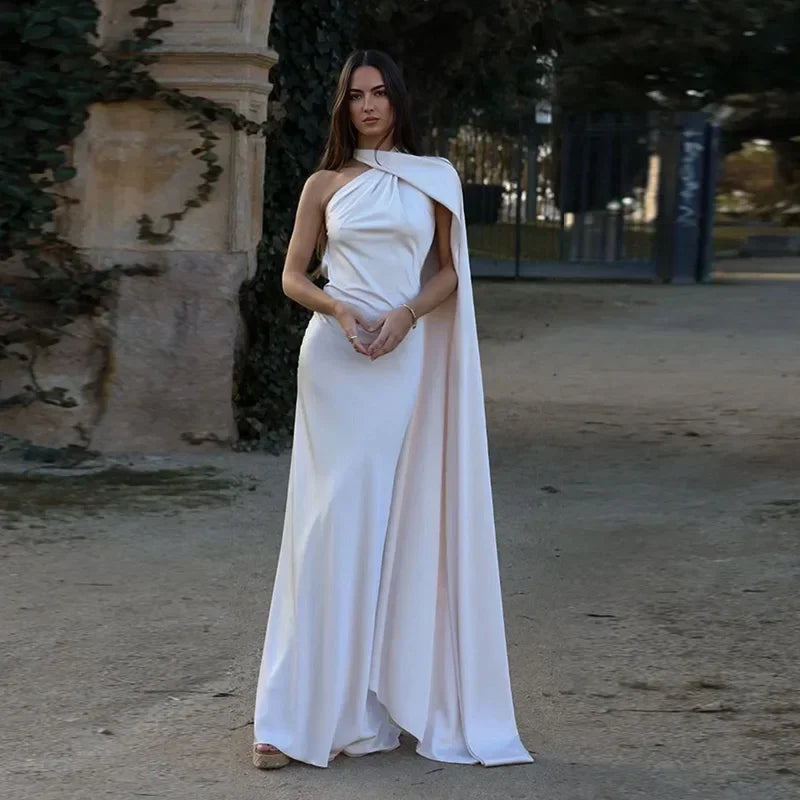 Bertille | Robe Longue Drapée à Une Bretelle