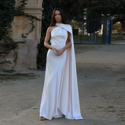 Bertille | Robe Longue Drapée à Une Bretelle