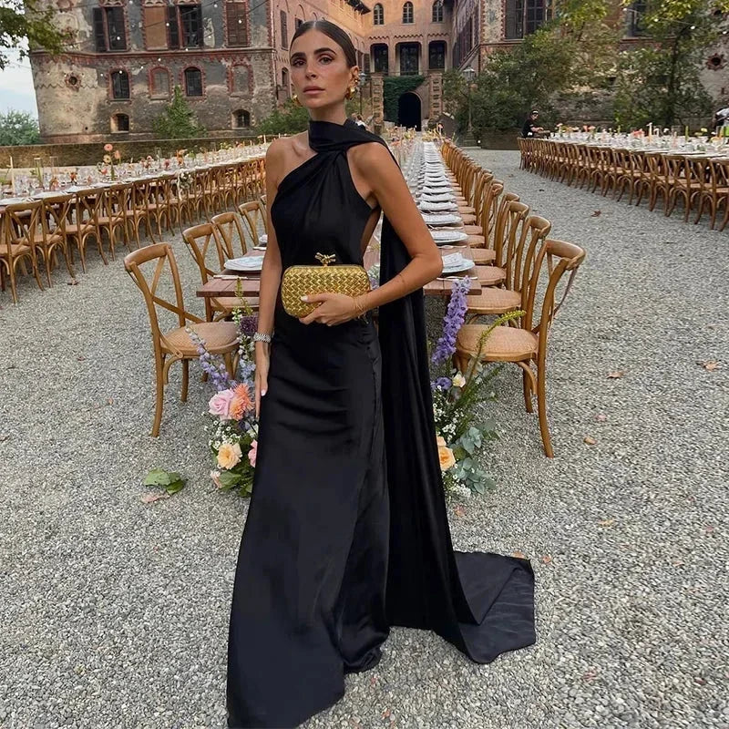 Bertille | Robe Longue Drapée à Une Bretelle