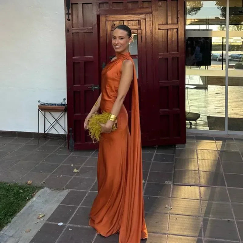 Bertille | Robe Longue Drapée à Une Bretelle