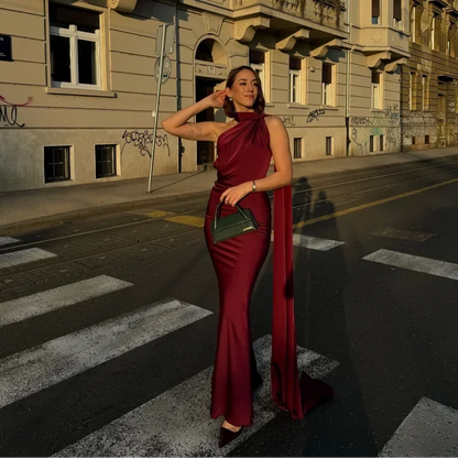 Bertille | Robe Longue Drapée à Une Bretelle