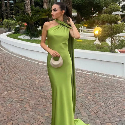 Bertille | Robe Longue Drapée à Une Bretelle