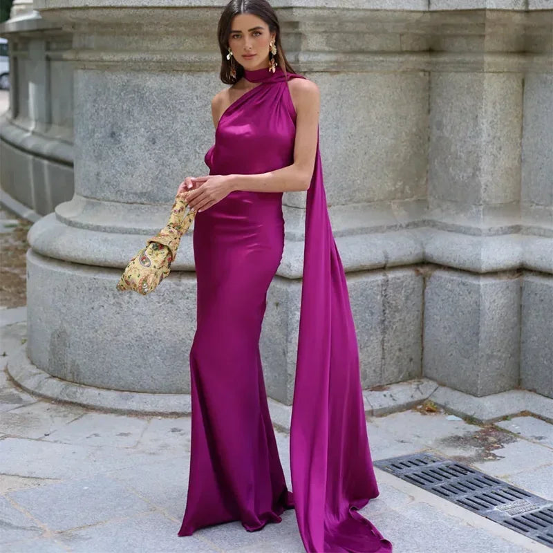 Bertille | Robe Longue Drapée à Une Bretelle