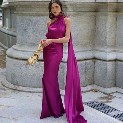 Bertille | Robe Longue Drapée à Une Bretelle