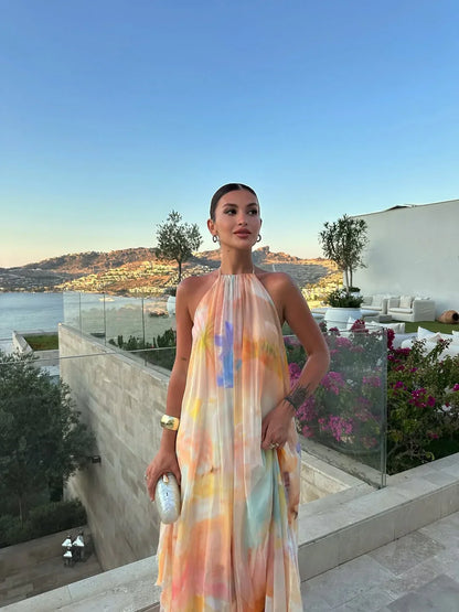 Philippa | Robe Longue Imprimée Dos Nu
