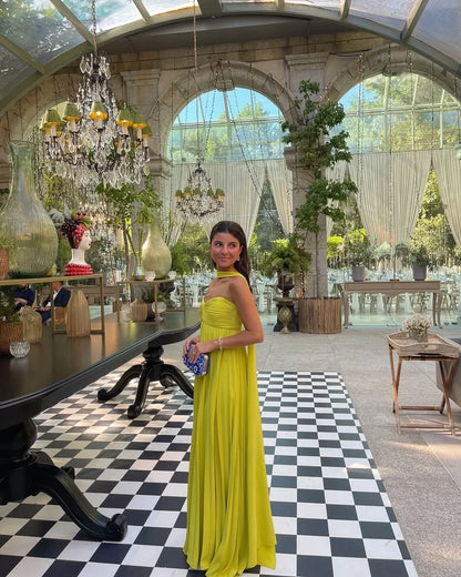 Naëlle | Robe Longue Plissée Jaune