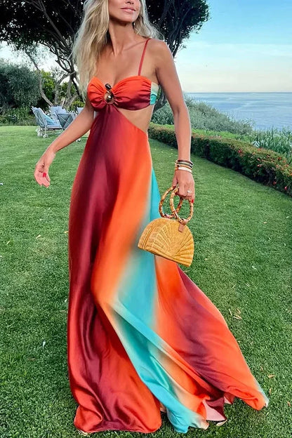 Naïs | Robe Longue Dégradée à Découpe