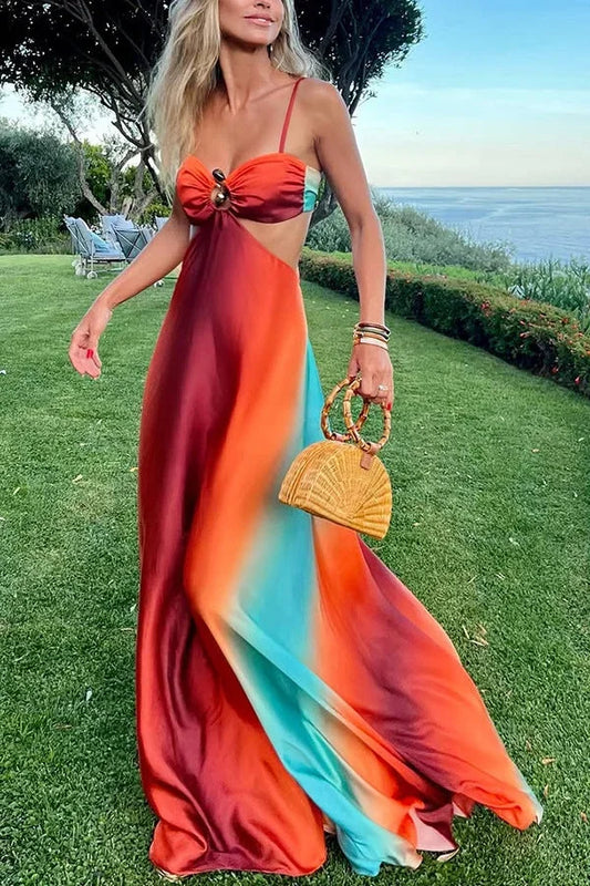 Naïs | Robe Longue Dégradée à Découpe