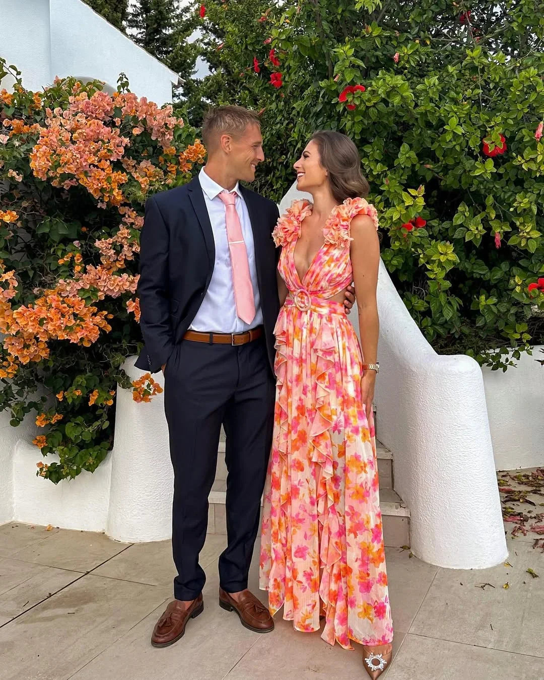 Gaëlle | Robe Longue Fleurie Sans Manches