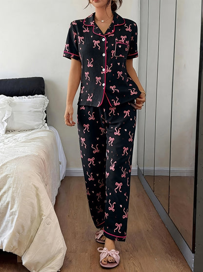 Détail du pantalon du pyjama imprimé