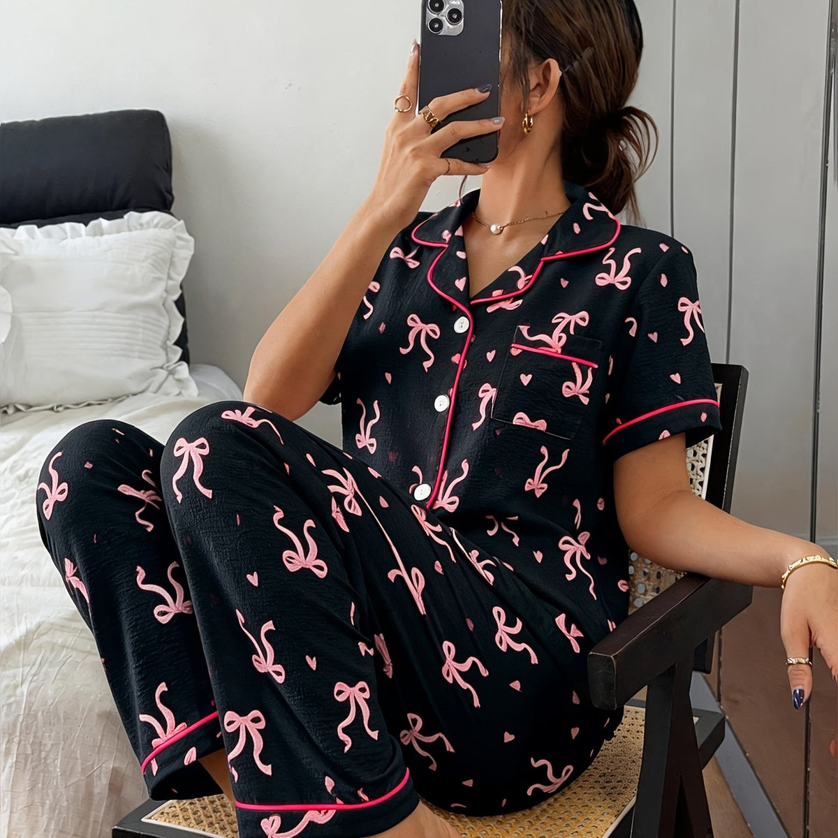 Ensemble pyjama imprimé, vue d'ensemble