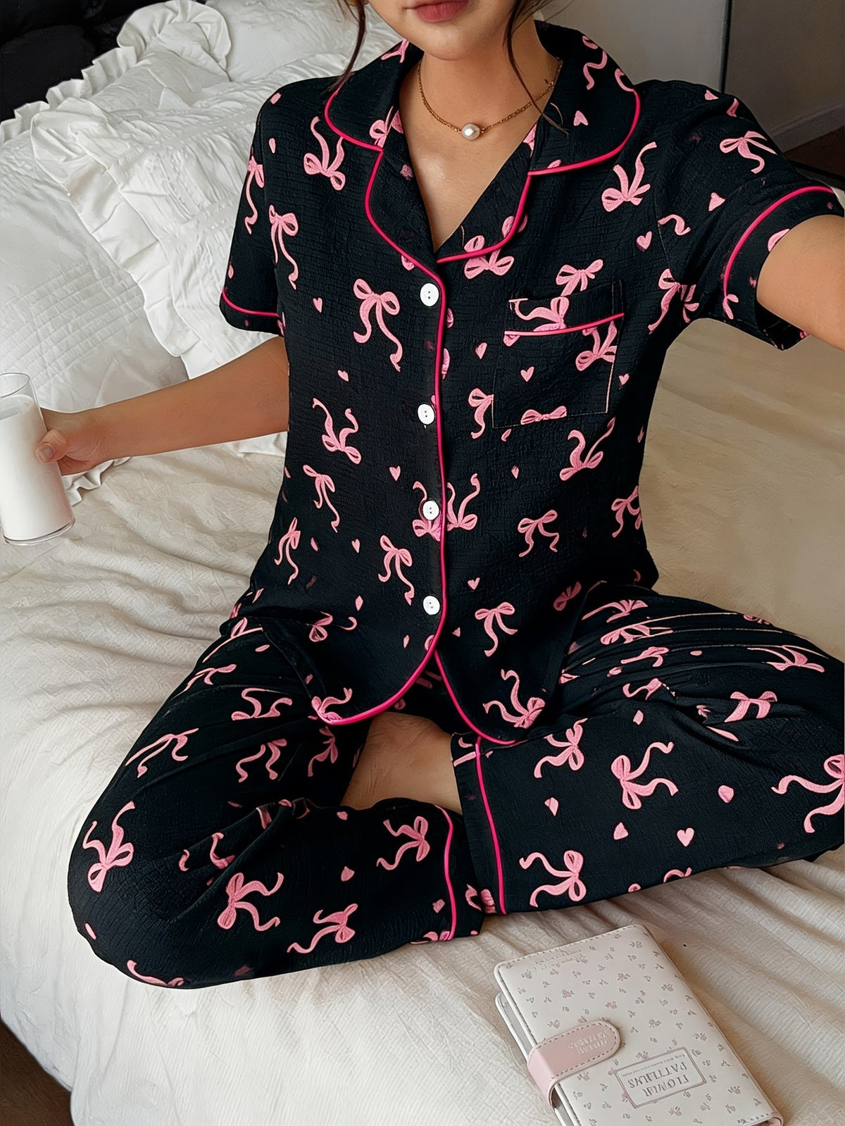 Détail des manches courtes du pyjama