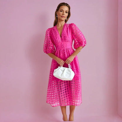 Domitille | Robe Midi Cérémonie Col V
